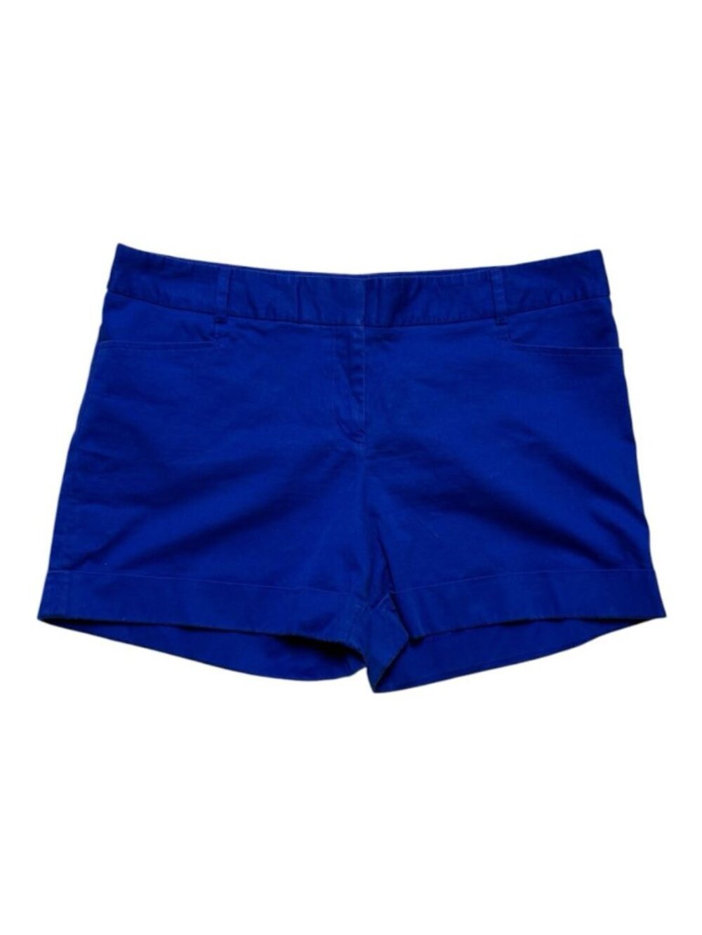 Express Womens Blue Shorts Size 12 Stretch Mid Rise Cuffed Casual Chino 4 In